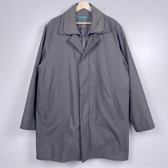 Lauren Ralph Lauren Men 's Size 42R Brown Overcoat Trench Coat Removable  Liner - Picture 1 of 13